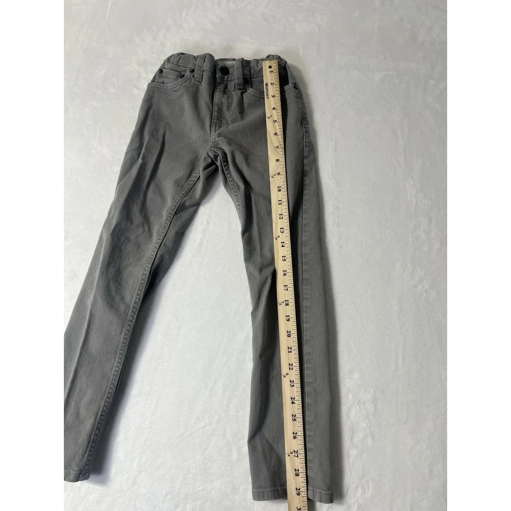 Levis 510 Jeans Boys 8 Reg Super Skinny Gray Denim School Kids Youth City*